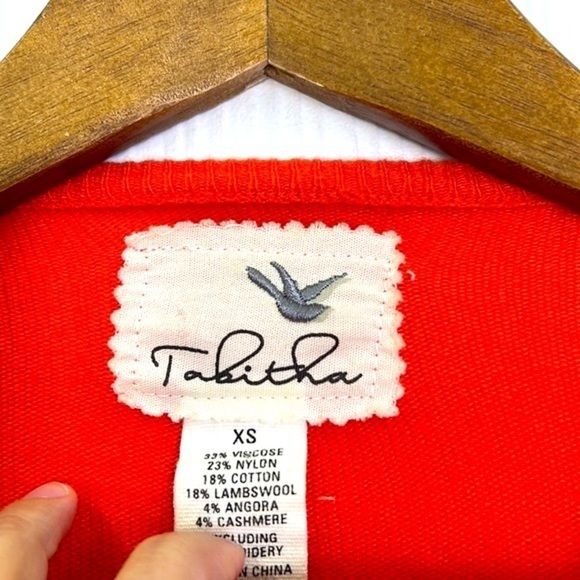 Tabitha - Anthropologie Orange Embroidered Flowers Button Up Cardigan Size XS - Picture 10 of 11